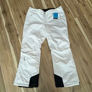 Columbia Womens 1X Regular White Bugaboo II Omni Tech Ski Snow Pants